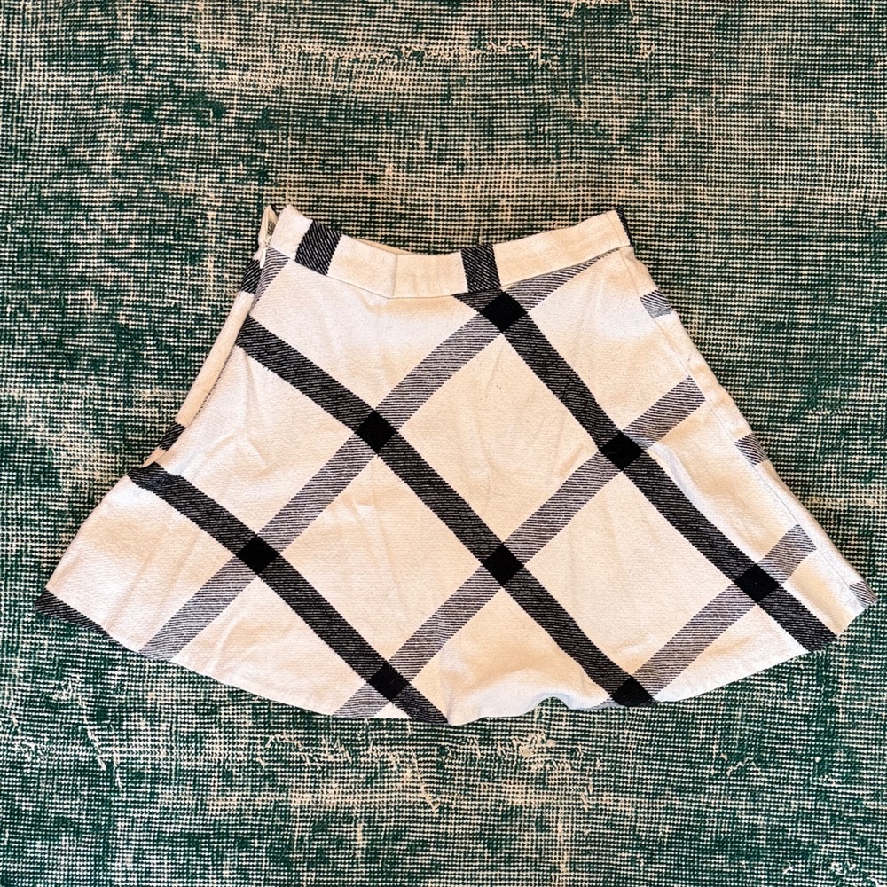 Cooperative Black and White Plaid Skater Skirt